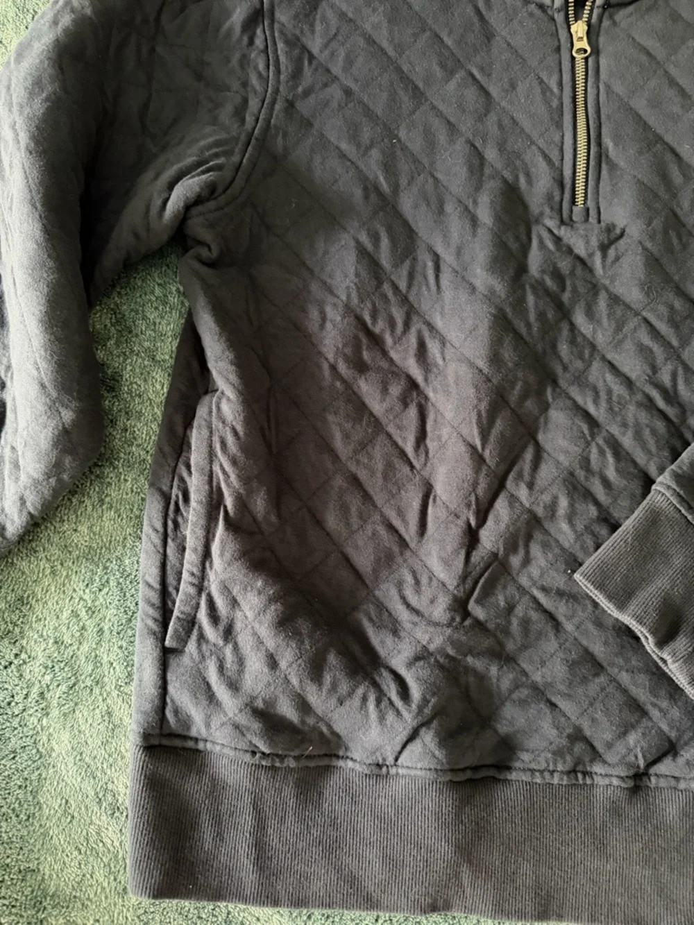 Old Navy Men’s Quilted Half-Zip Pullover Sweatshirt Navy Size Medium‎